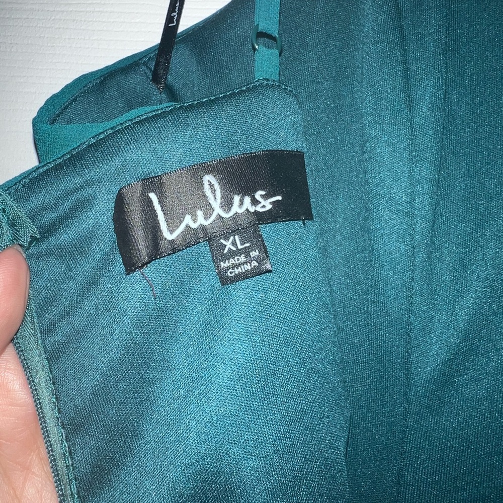 🎁🎀🌟 Lulu’s Green Forest Long Dress Size XL  Party, Wedding Guest Dress - Picture 7 of 7